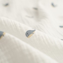 Tela de muselina ballenitas detalle