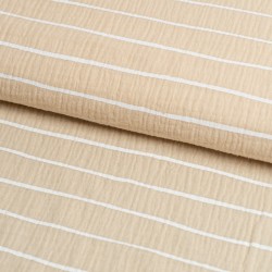 Tela muselina de rayas lomo topo