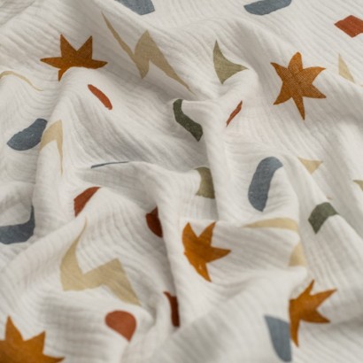 Tela de muselina estrellas y rayos textura