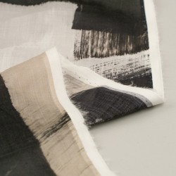 Tela de voile estampado grande revés