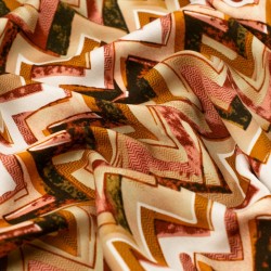 Tela de viscosa zig zag de colores detalle