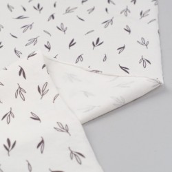 Tela de punto camiseta ramas revés