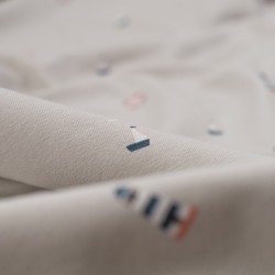 Tela de punto camiseta faros marinos detalle