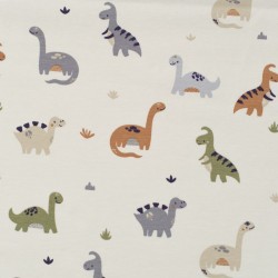 Tela de punto camiseta dinosaurios lisa
