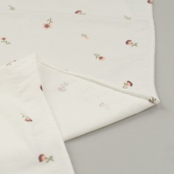 Tela de punto camiseta tulipanes revés