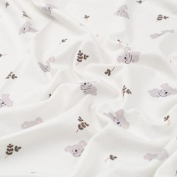 Tela de punto camiseta koala textura