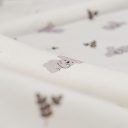 Tela de punto camiseta koala detalle