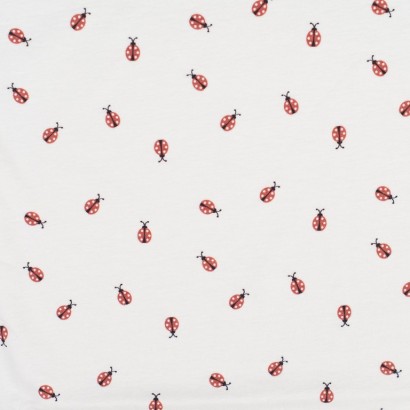 Tela de punto camiseta mariquitas lisa
