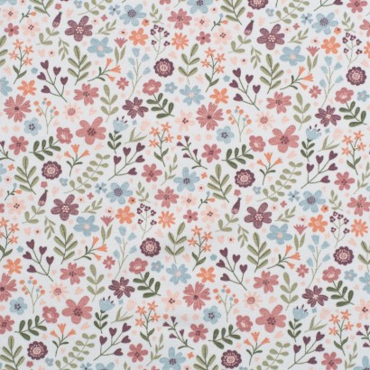 Tela de punto camiseta flores del campo lisa