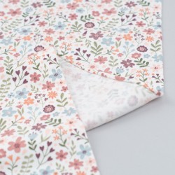 Tela de punto camiseta flores del campo revés