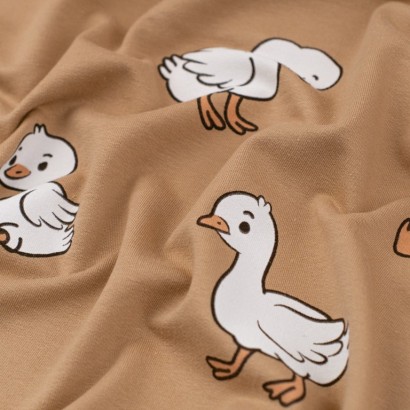 Tela de punto sudadera patos textura