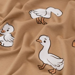 Tela de punto sudadera patos textura