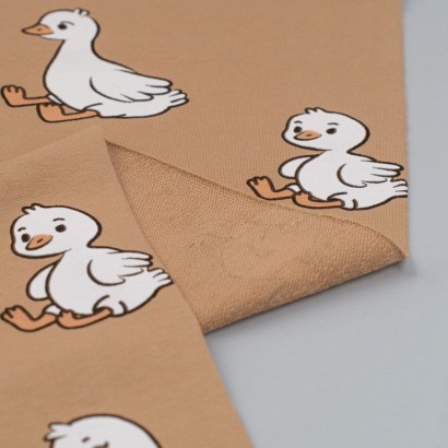 Tela de punto sudadera patos revés