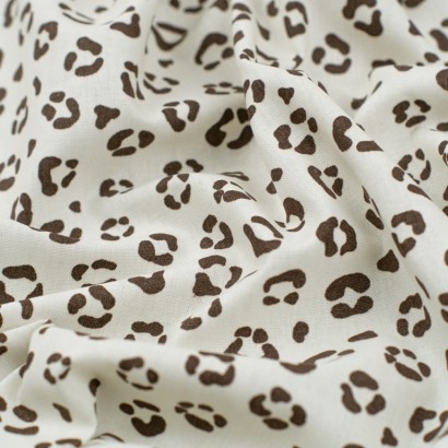 Tela de algodón huellas de animales textura