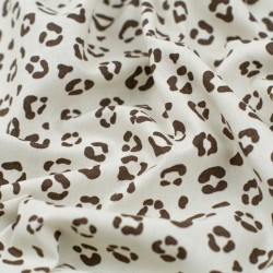 Tela de algodón huellas de animales textura