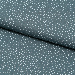 Tela de algodón lluvia de topos lomo azul ceniza oscuro
