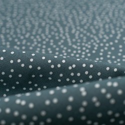 Tela de algodón lluvia de topos detalle azul ceniza oscuro