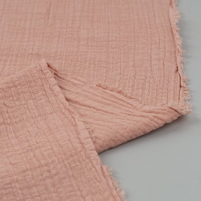 Tela de muselina con trama revés rosa palo