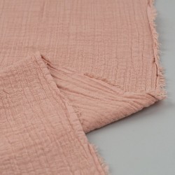 Tela de muselina con trama revés rosa palo