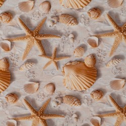 Tela ded popelín conchas en relieve lisa