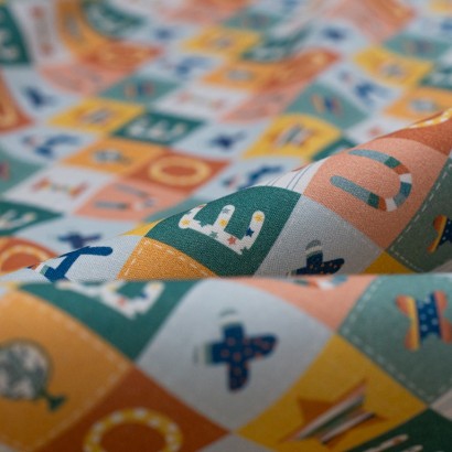 Tela de popelín aulatex letras detalle