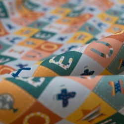 Tela de popelín aulatex letras detalle