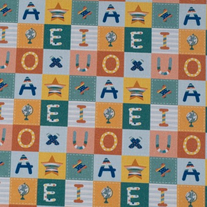 Tela de popelín aulatex letras lisa