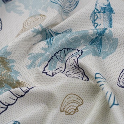 Tela de algodón motivos marineros textura