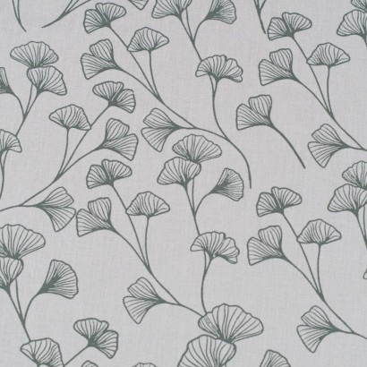 Tela de algodón hojas de ginko lisa verde oliva 