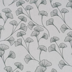 Tela de algodón hojas de ginko lisa verde oliva 