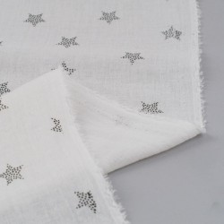 Tela de muselina estrellas punteadas revés