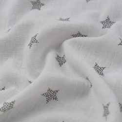 Tela de muselina estrellas punteadas textura