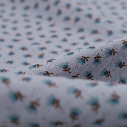 Tela de muselina flores de algodón detalle