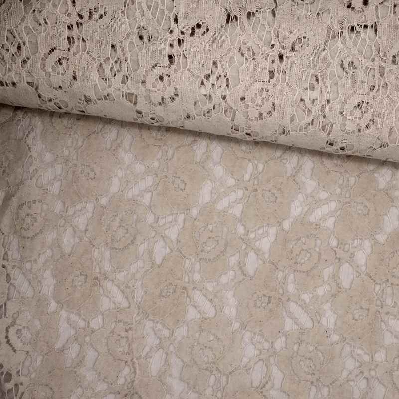 Tela de encaje beige tubo Tela de encaje beige tubo