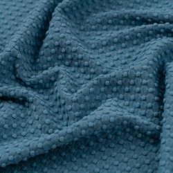 Tela de punto bodoques textura azul turquesa