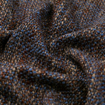Tela de tweed jaspeada textura azul