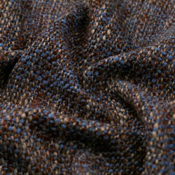 Tela de tweed jaspeada textura azul