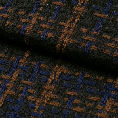 Tela de tweed cuadro grande lomo azul marino
