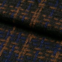 Tela de tweed cuadro grande lomo azul marino