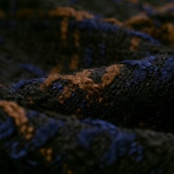 Tela de tweed cuadro grande detalle azul marino