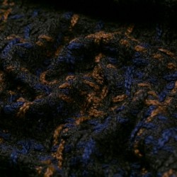Tela de tweed cuadro grande textura azul marino