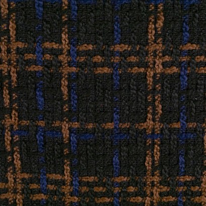 Tela de tweed cuadro grande lisa azul marino