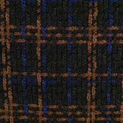 Tela de tweed cuadro grande lisa azul marino