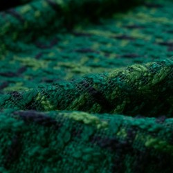 Tela de tweed cuadro grande detalle verde hierba