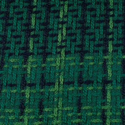 Tela de tweed cuadro grande lomo verde hierba