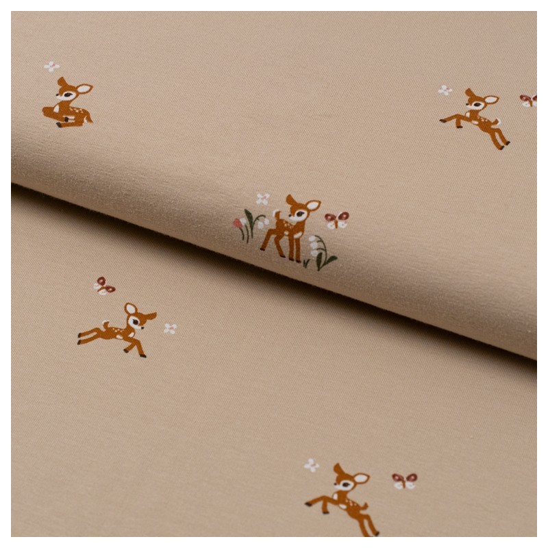 Tela de punto camiseta bamby lomo