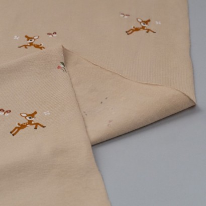 Tela de punto camiseta bamby revés