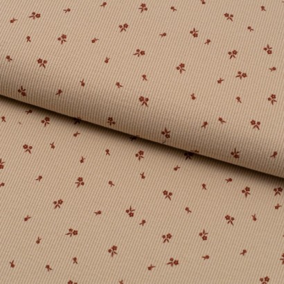 Tela de punto canalé florecillas lomo