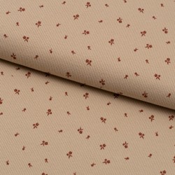 Tela de punto canalé florecillas lomo