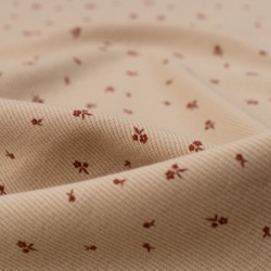 Tela de punto canalé florecillas detalle